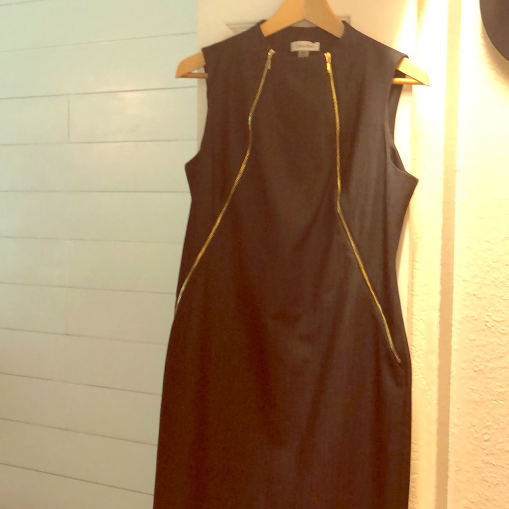 Sexy Calvin Klein Zipper Dress